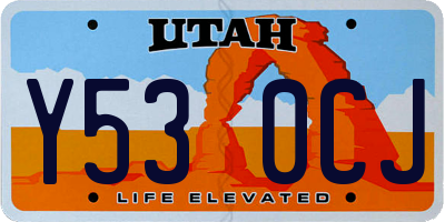 UT license plate Y530CJ