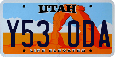 UT license plate Y530DA