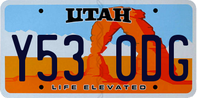 UT license plate Y530DG