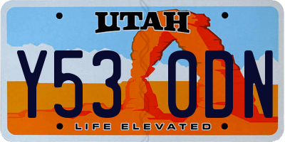 UT license plate Y530DN