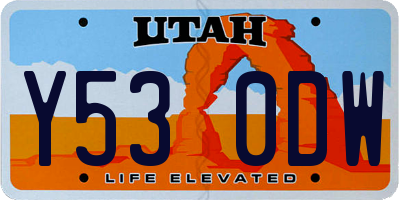UT license plate Y530DW