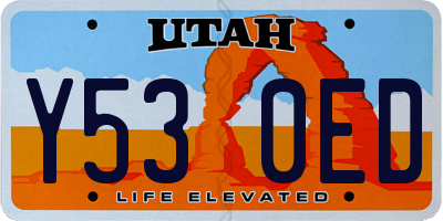 UT license plate Y530ED