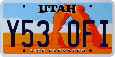 UT license plate Y530FI