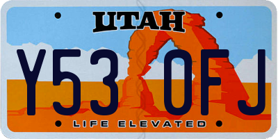 UT license plate Y530FJ