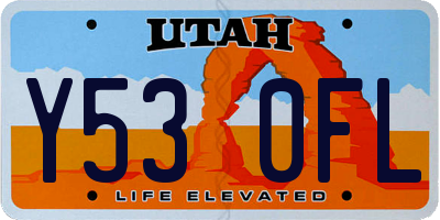 UT license plate Y530FL