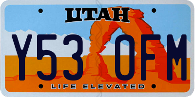 UT license plate Y530FM