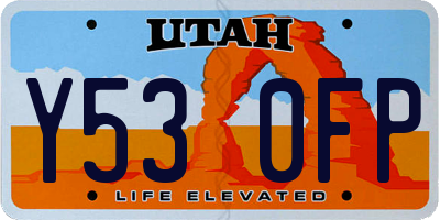 UT license plate Y530FP