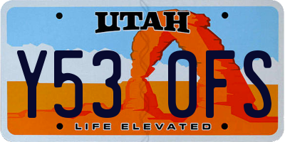 UT license plate Y530FS