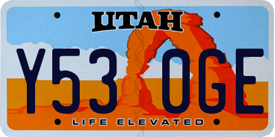 UT license plate Y530GE