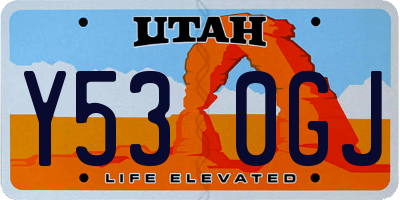 UT license plate Y530GJ