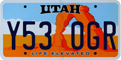 UT license plate Y530GR