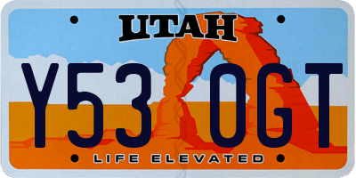 UT license plate Y530GT