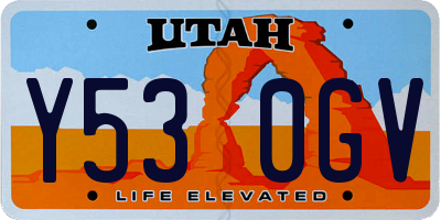 UT license plate Y530GV