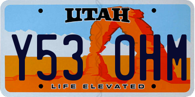 UT license plate Y530HM