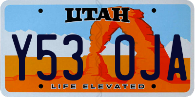 UT license plate Y530JA