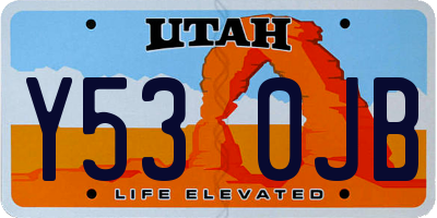 UT license plate Y530JB