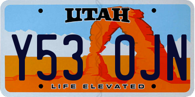 UT license plate Y530JN