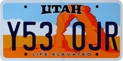 UT license plate Y530JR