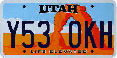 UT license plate Y530KH