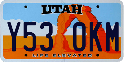 UT license plate Y530KM