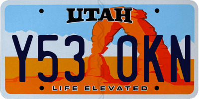 UT license plate Y530KN