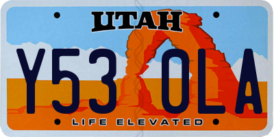 UT license plate Y530LA