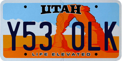 UT license plate Y530LK