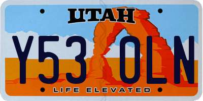 UT license plate Y530LN