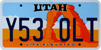UT license plate Y530LT