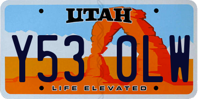 UT license plate Y530LW