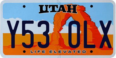 UT license plate Y530LX