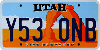UT license plate Y530NB