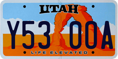 UT license plate Y530OA
