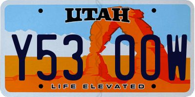UT license plate Y530OW
