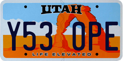 UT license plate Y530PE