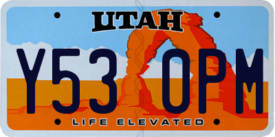 UT license plate Y530PM