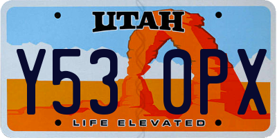 UT license plate Y530PX
