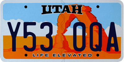 UT license plate Y530QA