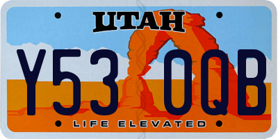 UT license plate Y530QB