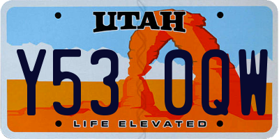 UT license plate Y530QW