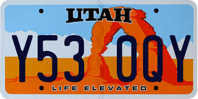 UT license plate Y530QY