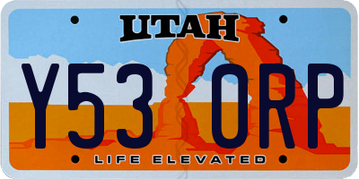 UT license plate Y530RP