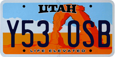 UT license plate Y530SB