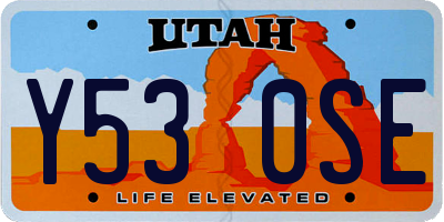 UT license plate Y530SE