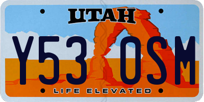 UT license plate Y530SM