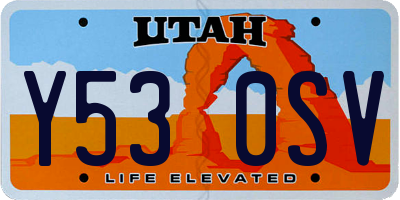 UT license plate Y530SV