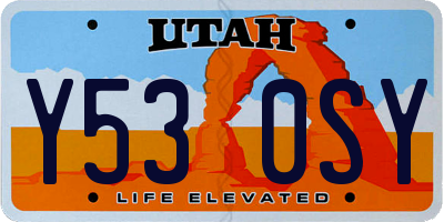 UT license plate Y530SY
