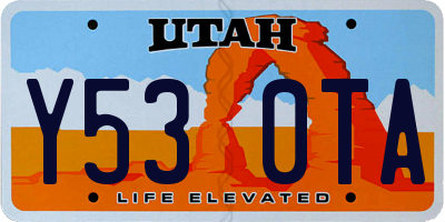 UT license plate Y530TA