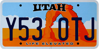 UT license plate Y530TJ