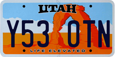 UT license plate Y530TN